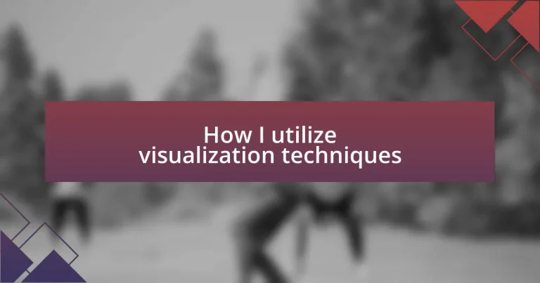 How I utilize visualization techniques