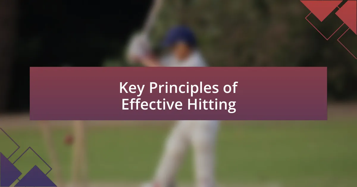 Key Principles of Effective Hitting