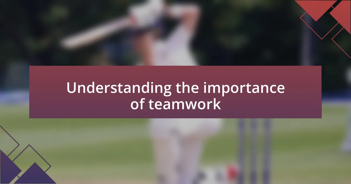 Understanding the importance of teamwork