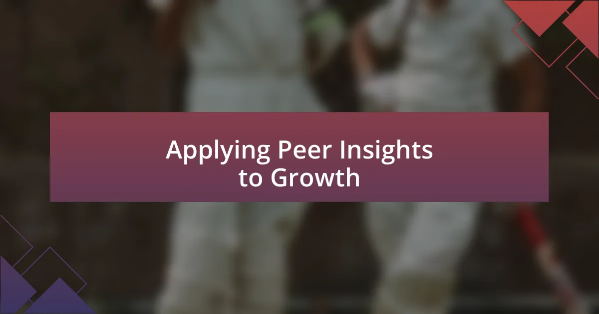 Applying Peer Insights to Growth